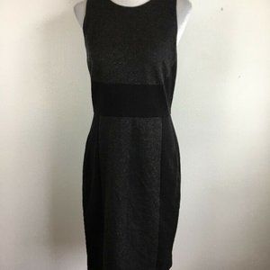 Vince Sheath Dress 12 Black Gray Wool Blend Ponte